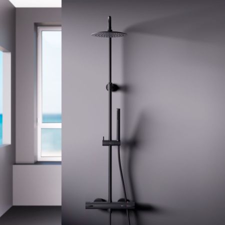 Душевая стойка Damixa Scandinavian Pure 936800300 настенная цвет черный