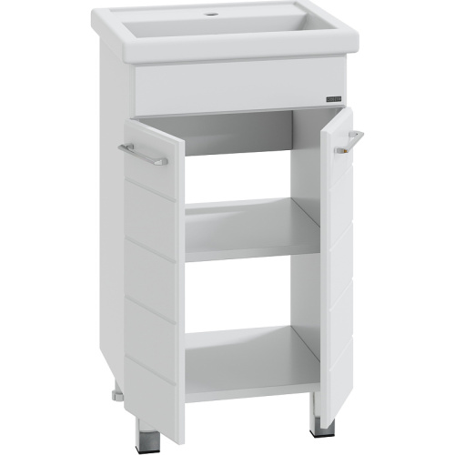 Тумба под раковину СанТа Омега 207001 46х38х72 напольная цвет белый - фото 3