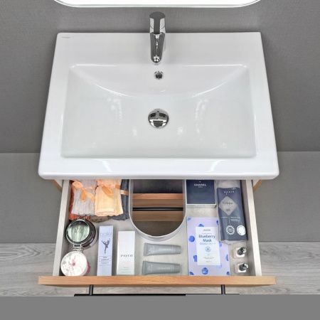 Тумба с раковиной Alavann Rondo ALV1168000 60х50 подвесная цвет коричневый