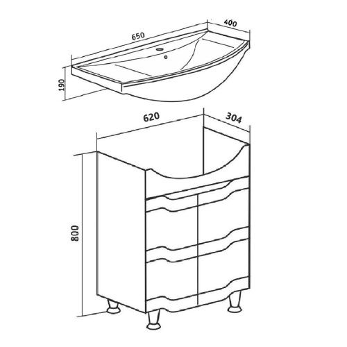 Тумба под раковину Runo Стиль УТ000002338 60х30 напольная цвет белый - фото 4