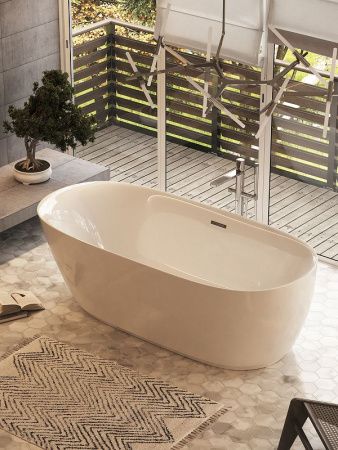 Ванна акриловая Sancos Single FB07 180х85 отдельностоящая овальная с каркасом