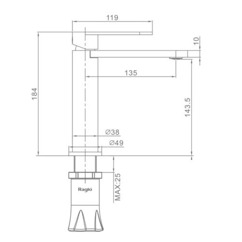 Смеситель Raglo R10 R10.10.05 на раковину сатин - фото 2