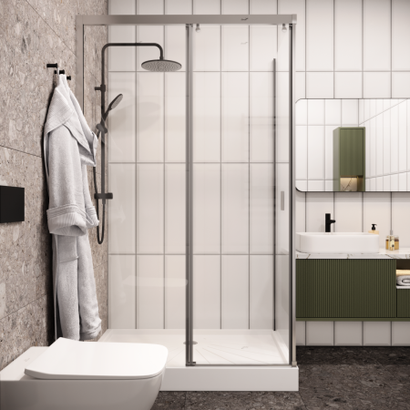 Душевой уголок Cerutti SPA MARBELLA 120 L 120х80 стекло прозрачное профиль хром без поддона