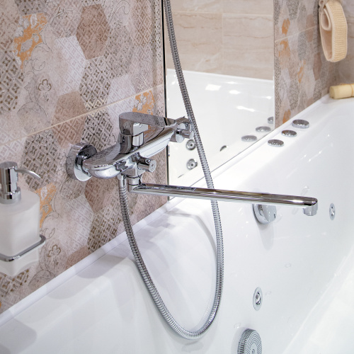 Смеситель для ванны WasserKRAFT Dinkel 5800 5802L настенный хром - фото 2