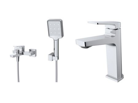 Комплект смесителей BelBagno ARDENTE ARDENTE-VASM/LVM-CRM настенный хром