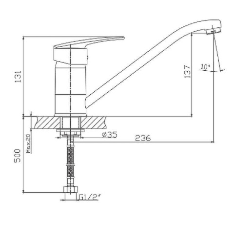 Cмеситель Haiba HB4906 на мойку хром - фото 2