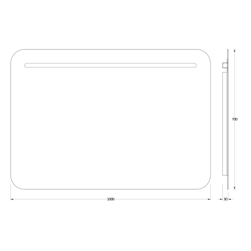 Зеркало со встроенным LED-светильником Evoform Ledline BY 2147 100х70 - фото 2