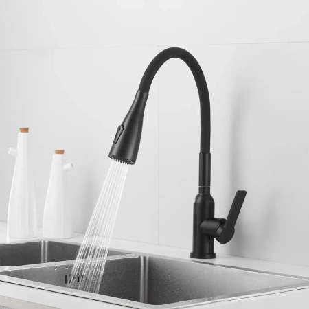 Смеситель для кухни Shevanik S843H-3 на мойку черный