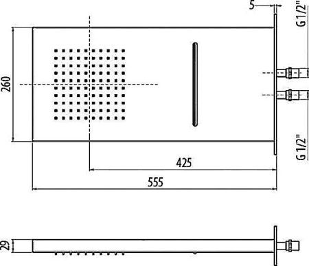 Верхний душ Gattoni Programma doccia 9945/PDCO 25х55 хром
