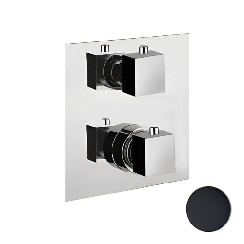 Смеситель для ванны и душа Webert Pegaso PE970903560 встраиваемый в стену черный с термостатом - фото 2