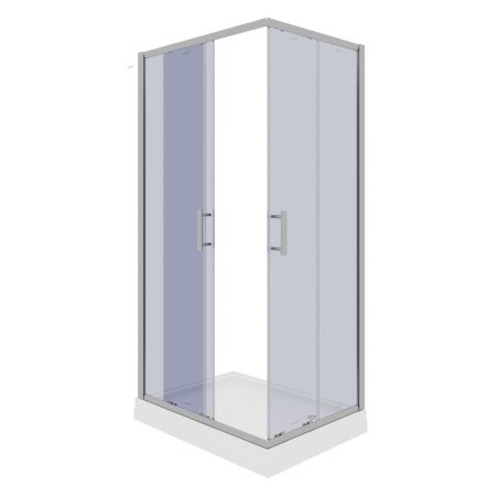 Душевой уголок Parly QZ81S 100х80 стекло тонированное профиль хром с поддоном