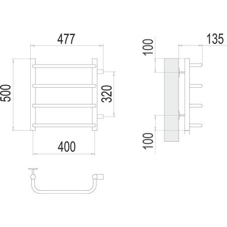 Полотенцесушитель водяной Terminus 4670078530301 50х50 хром