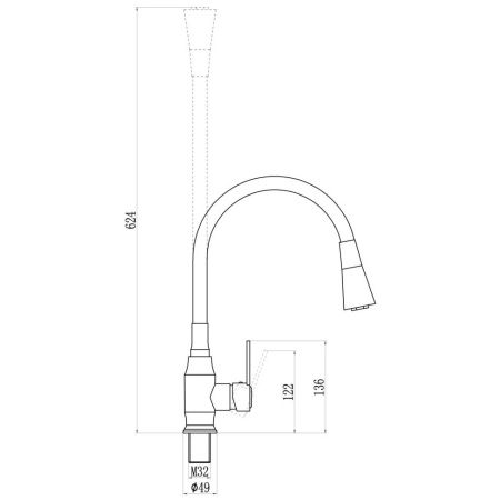 Смеситель для кухни Savol S-2805AM04 на мойку хром