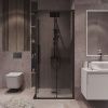 Душевой уголок Grossman Cosmo 300.K33.02.9090.21.10 90х90 стекло тонированное профиль черный без поддона