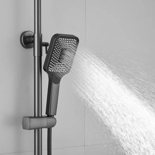 Душевая стойка Shevanik S9136T настенная цвет оружейная сталь - фото 5