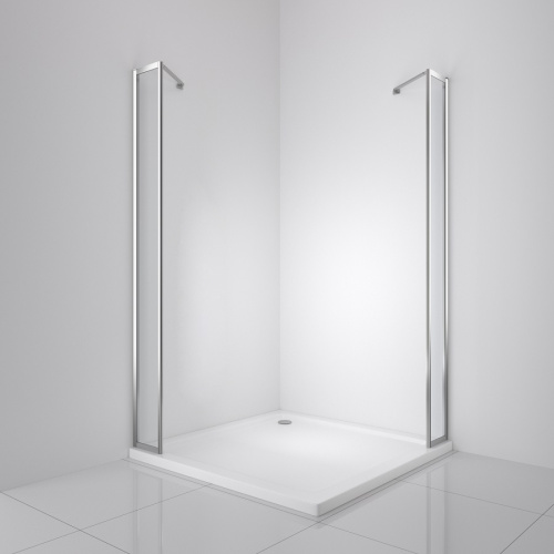 Боковая стенка BelBagno LUCE LUCE-25-FIX-C-Cr 25x195 стекло прозрачное профиль хром - фото 3
