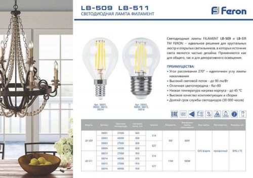 Лампа светодиодная Feron LB-509 38004 - фото 2