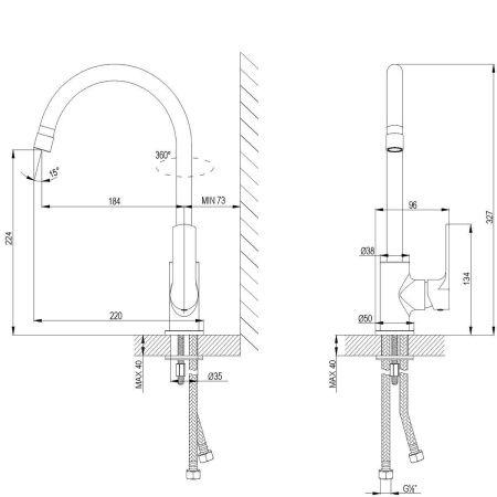 Смеситель для кухни LeMark Plus Grace LM1505C на мойку хром