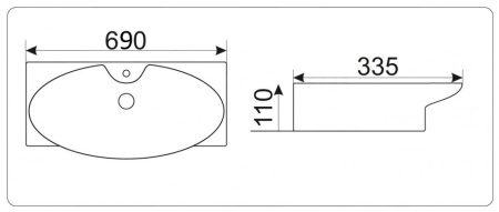 Раковина из санфаянса CeramaLux STR4282B 81х34 подвесная цвет белый 1 отверстие под смеситель