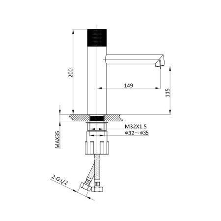 Смеситель Vincea Desire VBF-1D3MB на раковину черный