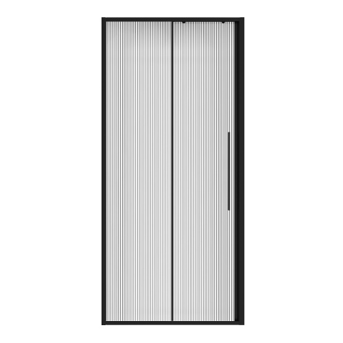 Душевая дверь Niagara Nova NG-84-L9FHB 90х195 стекло рифленое профиль черный матовый - фото 2