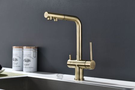 Смеситель для кухни Paulmark SERPENTINE Se213222-BR на мойку бронза