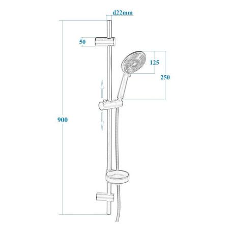 Душевой гарнитур Bond Circle B04-8788 настенный черный