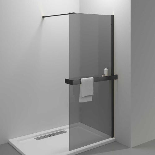Душевая перегородка Vincea Walk in HR VSW-4HR800CGB 80х200 стекло тонированное профиль черный матовый