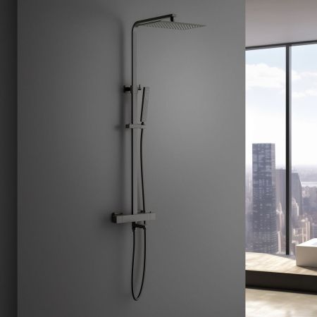 Душевая стойка Timo Tetra-thermo SX-0169/18 настенная цвет серый с термостатом