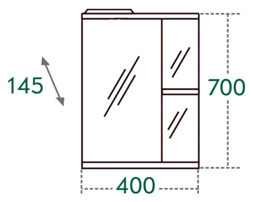 Зеркало-шкаф СанТа Ника 101080 41х15х70 подвесной цвет белый - фото 3 Зеркало-шкаф СанТа Ника 101080 41х15х70 подвесной цвет белый - фото 3