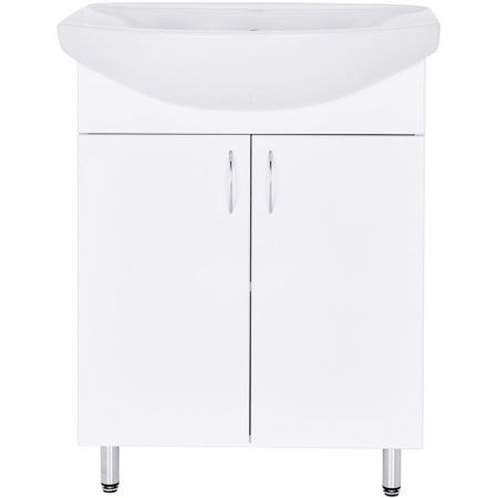 Тумба с раковиной Orange Лайт LA-60TUW+GR 60х40 напольная цвет белый