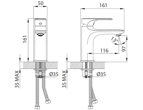 Смеситель Creavit FY1500 на раковину хром - фото 2