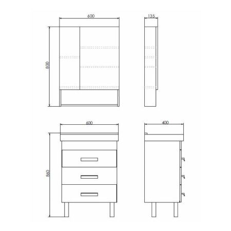 Зеркало-шкаф Comforty Никосия 00004138878CF 60х80 подвесной цвет бежевый