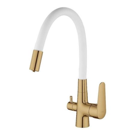 Смеситель для кухни Esko Coral CL03GW на мойку золото/бежевый