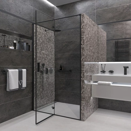 Душевая дверь Veconi Vianno VN73B-120-01-C4 120х195 стекло прозрачное профиль черный