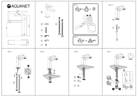 Смеситель Aquanet Blanco AF420-10W на раковину белый без термостата