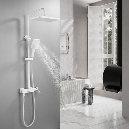 Душевая стойка Raffine F3699C настенная цвет белый
