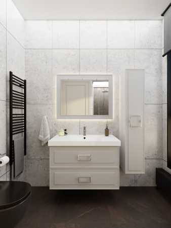 Тумба с раковиной La Fenice Cubo TWIN NFNC-01-CUB-C-100-2-2-100 100х50 подвесная цвет бежевый