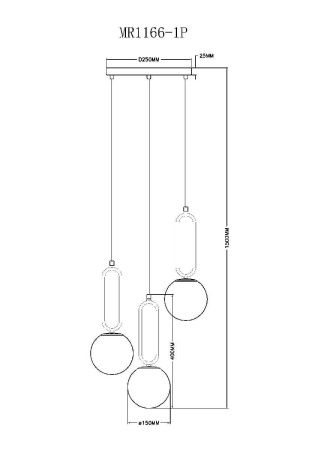 Светильник подвесной Myfar Pierre (Пиерре) MR1166-1P