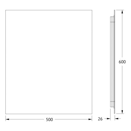 Зеркало с подсветкой Defesto GLOW DF 2513 50х60 подвесное