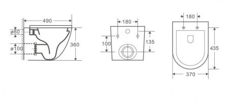 Унитаз подвесной CeramaLux 2197MW белый с сиденьем микролифт каскадный смыв