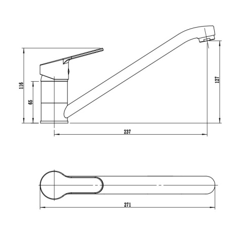 Смеситель для кухни Rush Sky SK5720-27 на мойку хром - фото 2