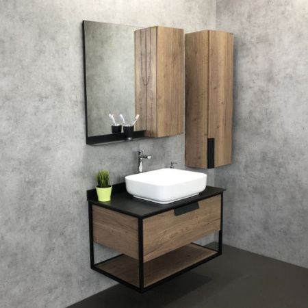 Тумба с раковиной Comforty Кёльн 00004149965CF 90х50 подвесная цвет коричневый