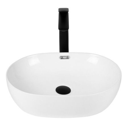 Раковина из сантехнического фарфора Bond Oval S65-490 50х40 накладная цвет белый без отверстий под смеситель