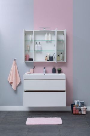 Тумба с раковиной Aquanet Бруклин 00212599 100х40 подвесная цвет белый