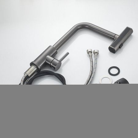 Смеситель для кухни Shevanik S263T на мойку оружейная сталь