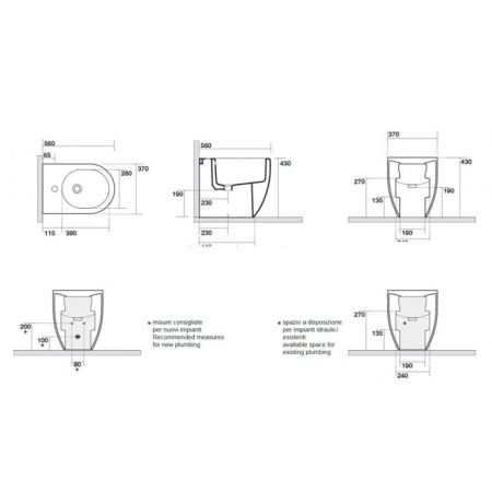 Биде напольное Kerasan Flo 312201*1 цвет белый