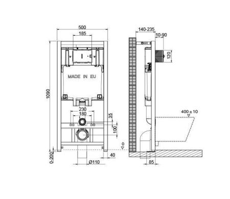 Инсталляция + кнопка смыва для подвесного унитаза Oli OLI 80 ECO 886914SIOO