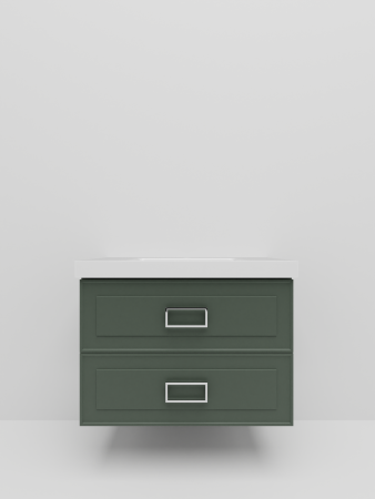 Тумба с раковиной La Fenice Cubo TWIN NFNC-01-CUB-G-80-2-3-80 80х50 подвесная цвет серый