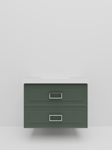 Тумба с раковиной La Fenice Cubo TWIN NFNC-01-CUB-G-80-2-3-80 90х62х49 подвесная цвет серо-зеленый - фото 4